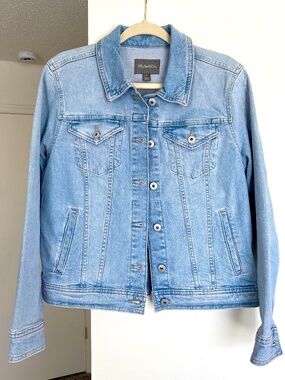 Style & Co Women’s Denim Jean Jacket Medium M Light Wash Stretch Cotton Button